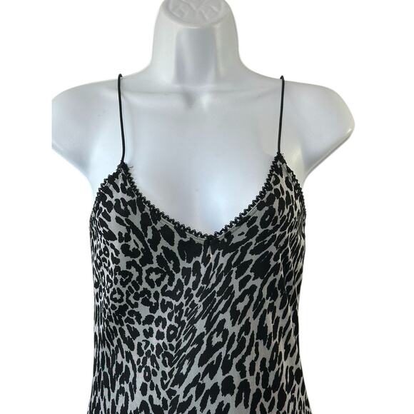 Garage Black and White Leopard Print Slip Dress Size Small - Picture 2 of 7